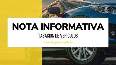 Nota informativa valoración de coches